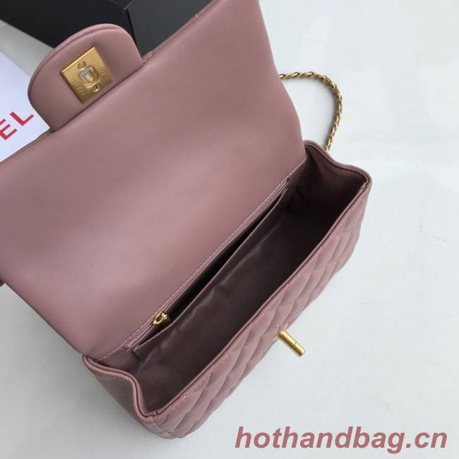 CHANEL mini flap bag with top handle AS2431 pink