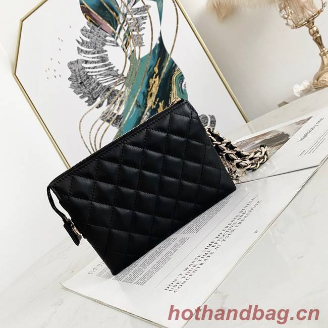 Chanel Grained Calfskin Clutch Bag 81050 black