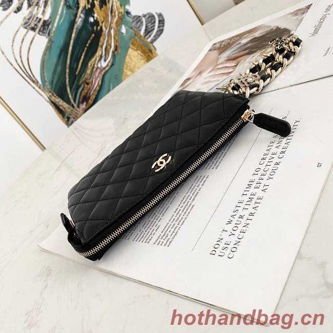 Chanel Grained Calfskin Clutch Bag 81050 black