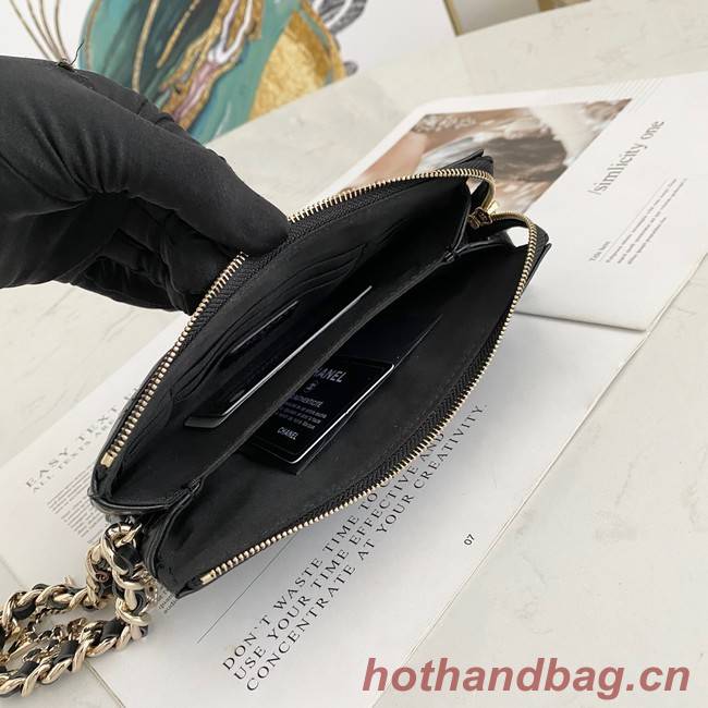 Chanel Grained Calfskin Clutch Bag 81050 black