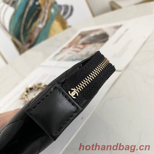 Chanel Grained Calfskin Clutch Bag 81050 black