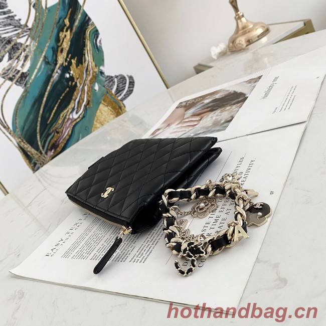 Chanel Grained Calfskin Clutch Bag 81050 black