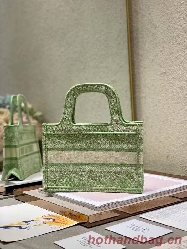 MINI DIOR BOOK TOTE Embroidery S5475Z green