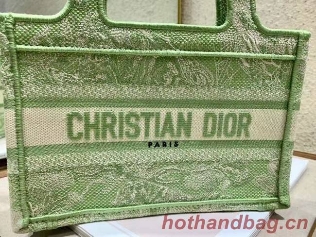 MINI DIOR BOOK TOTE Embroidery S5475Z green