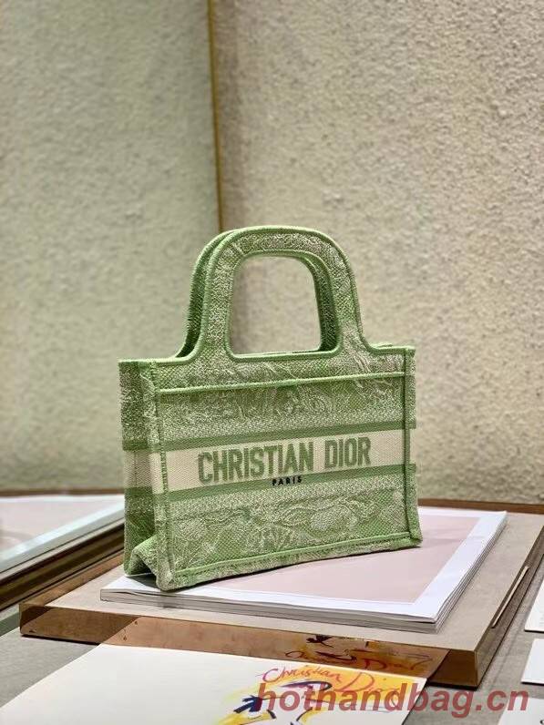 MINI DIOR BOOK TOTE Embroidery S5475Z green