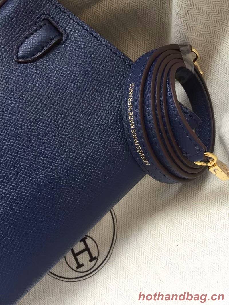 Hermes Kelly 19cm Shoulder Bags Epsom Leather KL19 Royal Blue