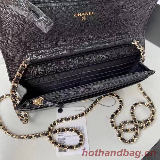 CHANEL mini wallet on chain AP2136 black