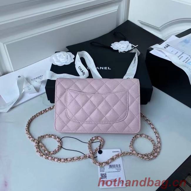 CHANEL mini wallet on chain AP2136 pink