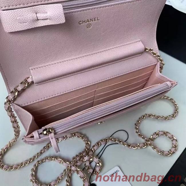 CHANEL mini wallet on chain AP2136 pink