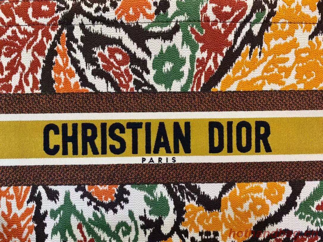 DIOR BOOK TOTE Yellow Multicolor Dior Paisley Embroidery M1287Z