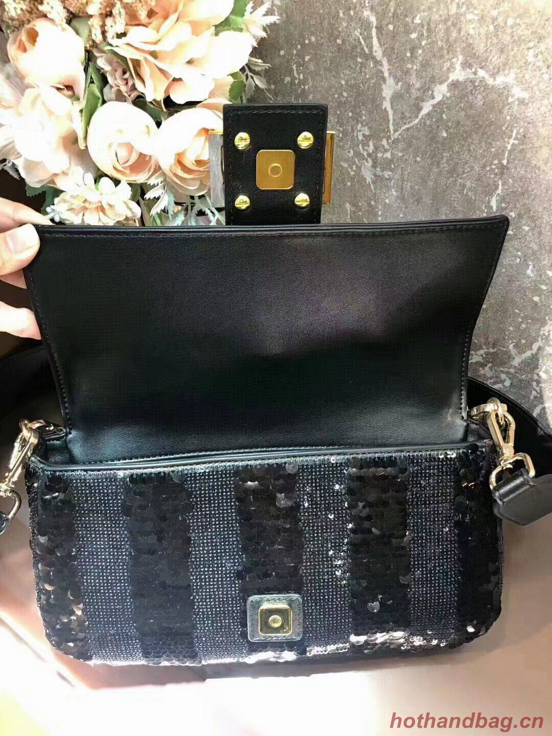 FENDI BAGUETTE Bag Pearl slice F1359 black