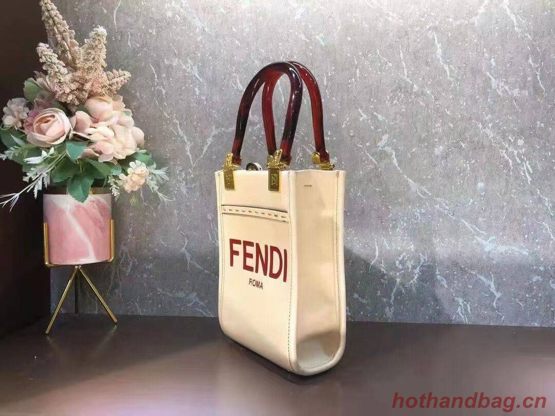 FENDI MINI SUNSHINE SHOPPER leather mini-bag 8BS051ABV Beige