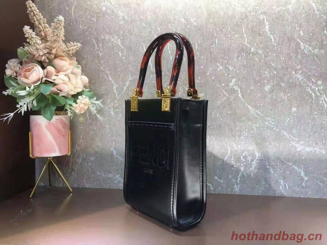 FENDI MINI SUNSHINE SHOPPER leather mini-bag 8BS051ABV black