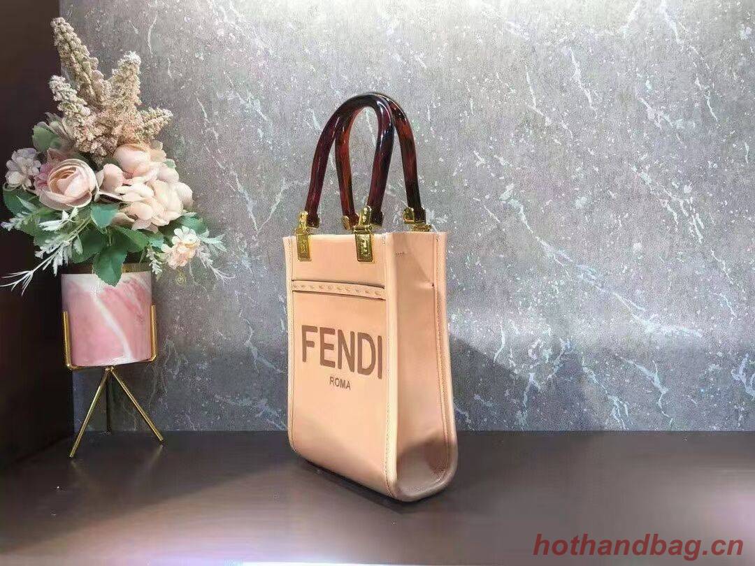 FENDI MINI SUNSHINE SHOPPER leather mini-bag 8BS051ABV pink