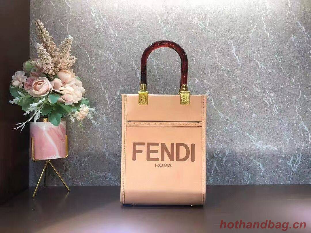 FENDI MINI SUNSHINE SHOPPER leather mini-bag 8BS051ABV pink