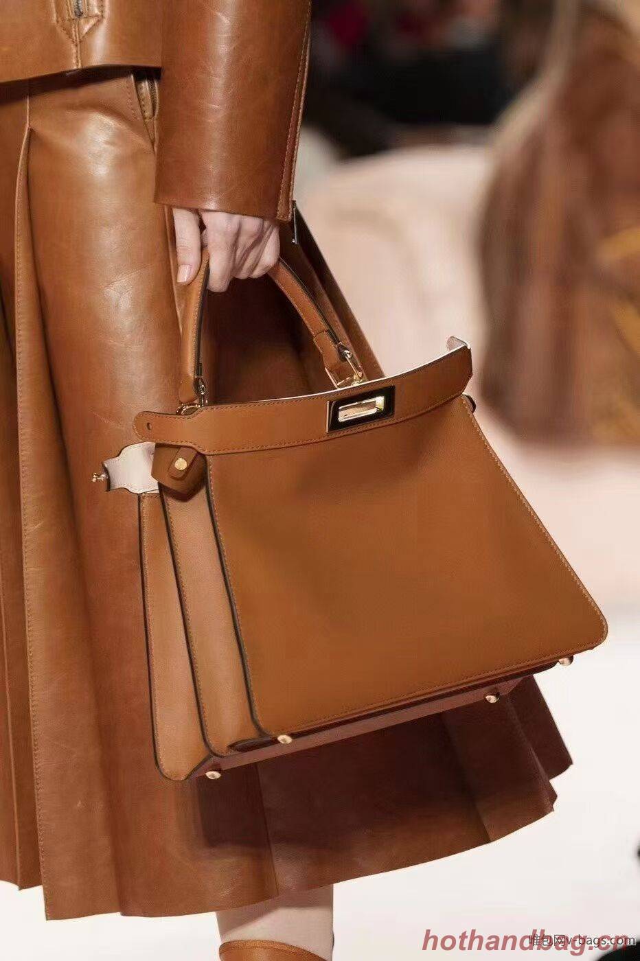 FENDI PEEKABOO ISEEU MEDIUM leather bag 8BN321A6 brown