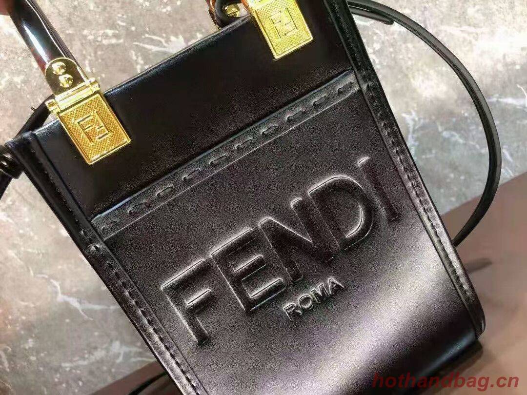 FENDI SUNSHINE SHOPPER leather mini-bag  F1620 black