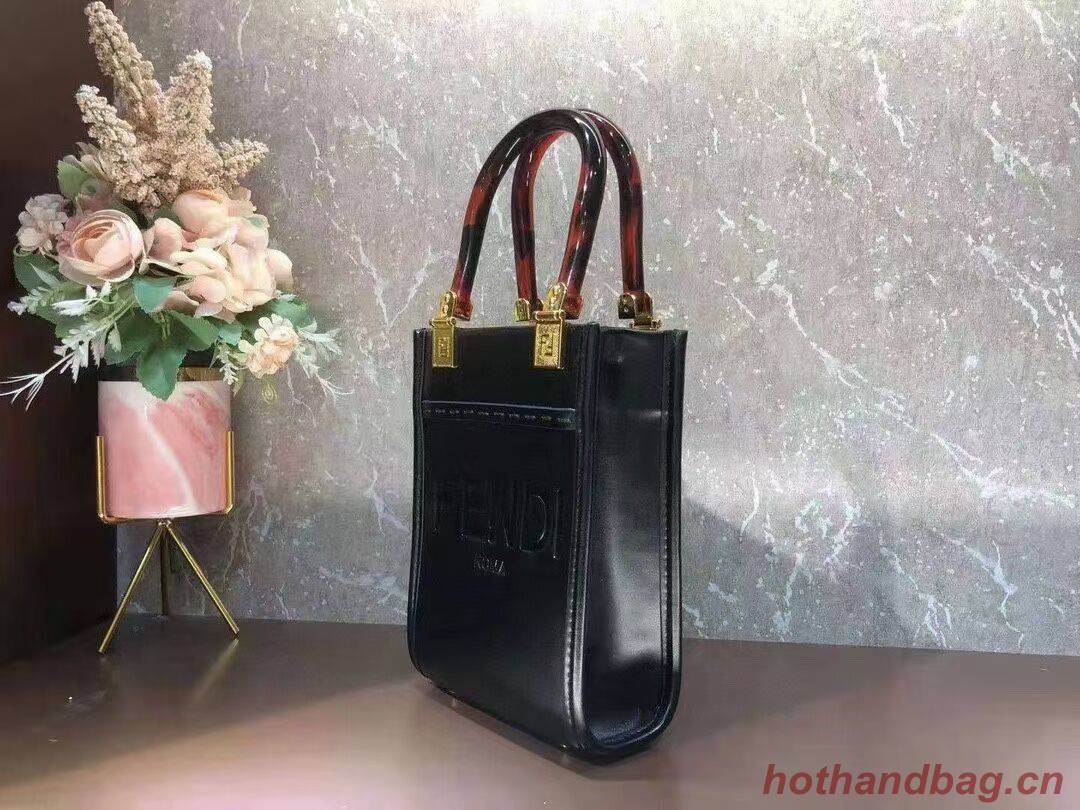 FENDI SUNSHINE SHOPPER leather mini-bag  F1620 black