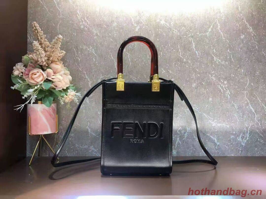 FENDI SUNSHINE SHOPPER leather mini-bag  F1620 black