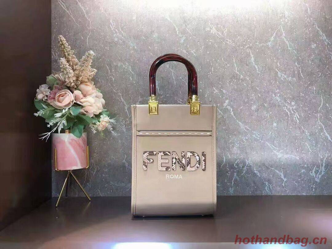 FENDI SUNSHINE SHOPPER leather mini-bag  F1620 grey