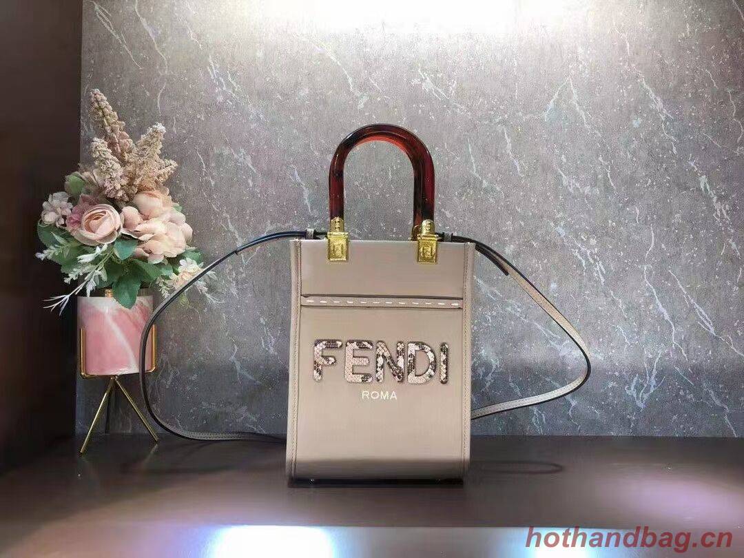 FENDI SUNSHINE SHOPPER leather mini-bag  F1620 grey