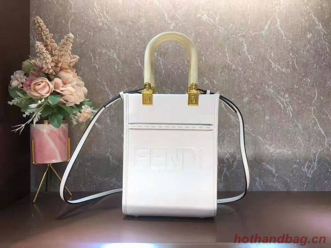 FENDI SUNSHINE SHOPPER leather mini-bag  F1620 white