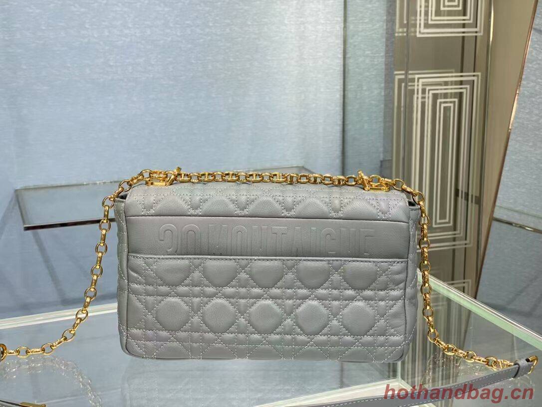 MEDIUM DIOR CARO BAG Soft Cannage Calfskin M9242 grey