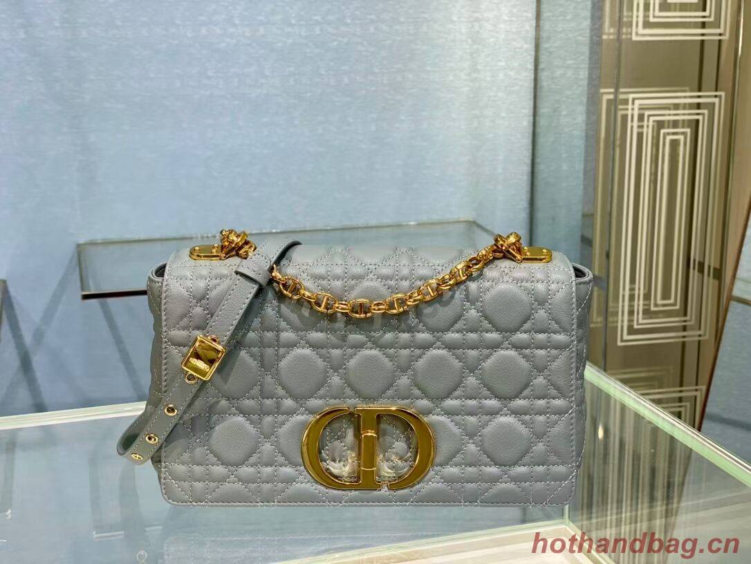 MEDIUM DIOR CARO BAG Soft Cannage Calfskin M9242 grey