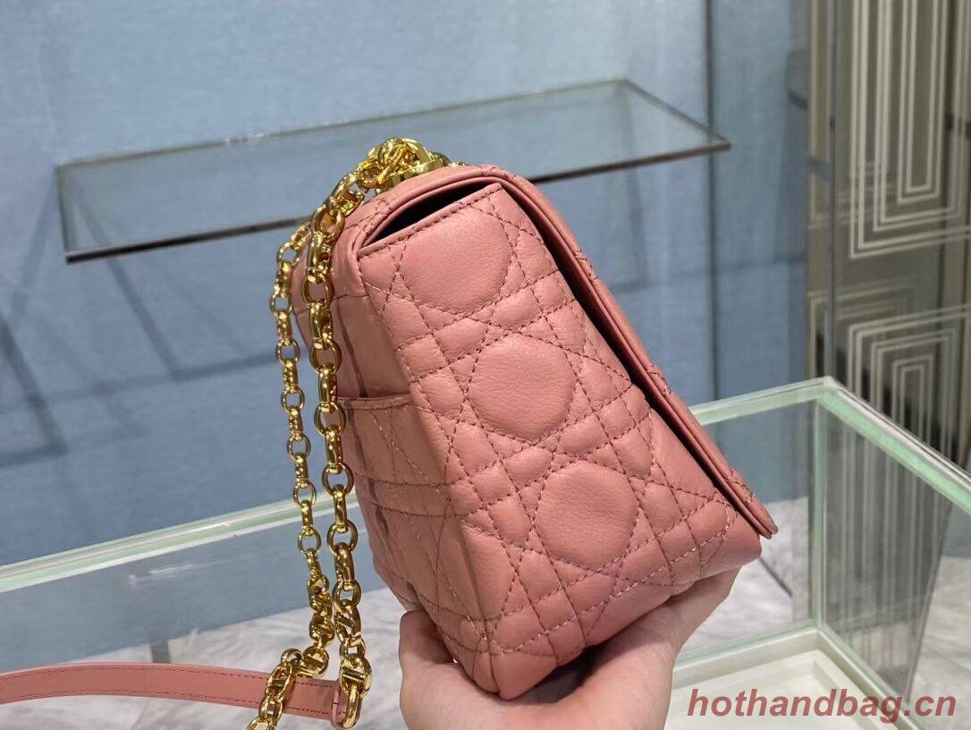 MEDIUM DIOR CARO BAG Soft Cannage Calfskin M9242 rose