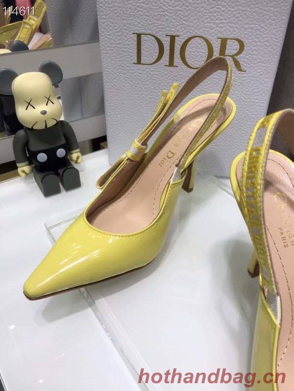 JADIOR SLINGBACK PUMP Patent Calfskin Dior771DJ-1 10 cm heel