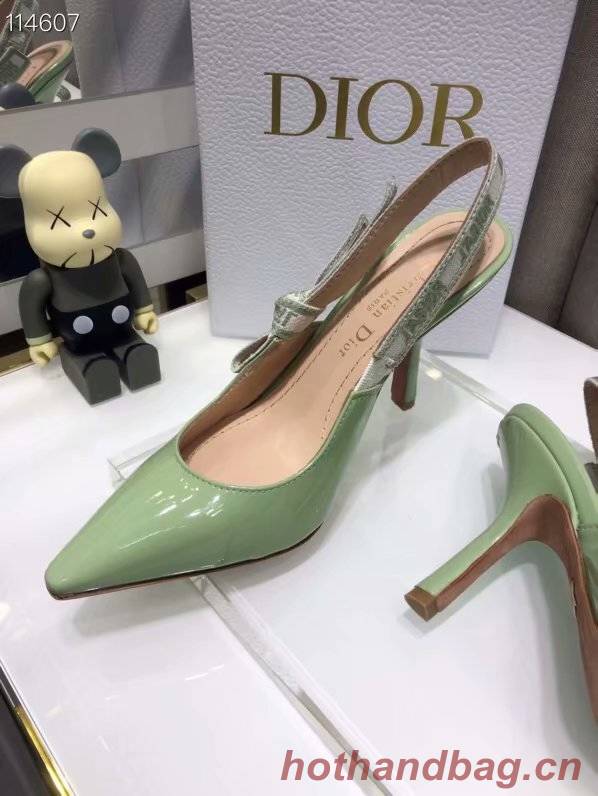 JADIOR SLINGBACK PUMP Patent Calfskin Dior772DJ-1 10 cm heel