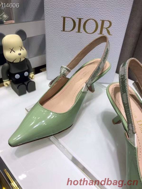 JADIOR SLINGBACK PUMP Patent Calfskin Dior772DJ-2 6.5 cm comma heel