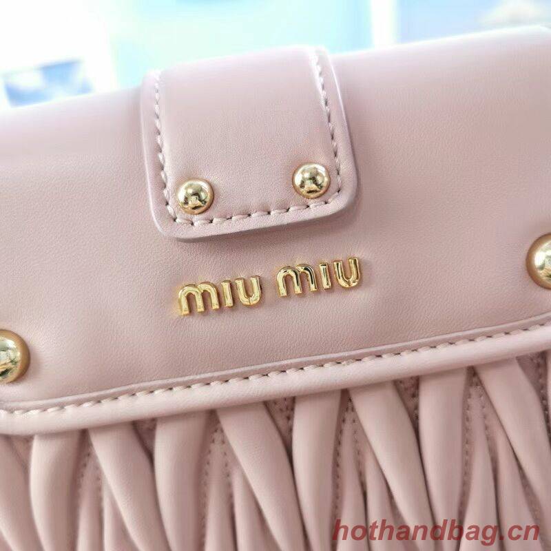 miu miu Matelasse Nappa Leather Shoulder Bag 5BD188 light pink