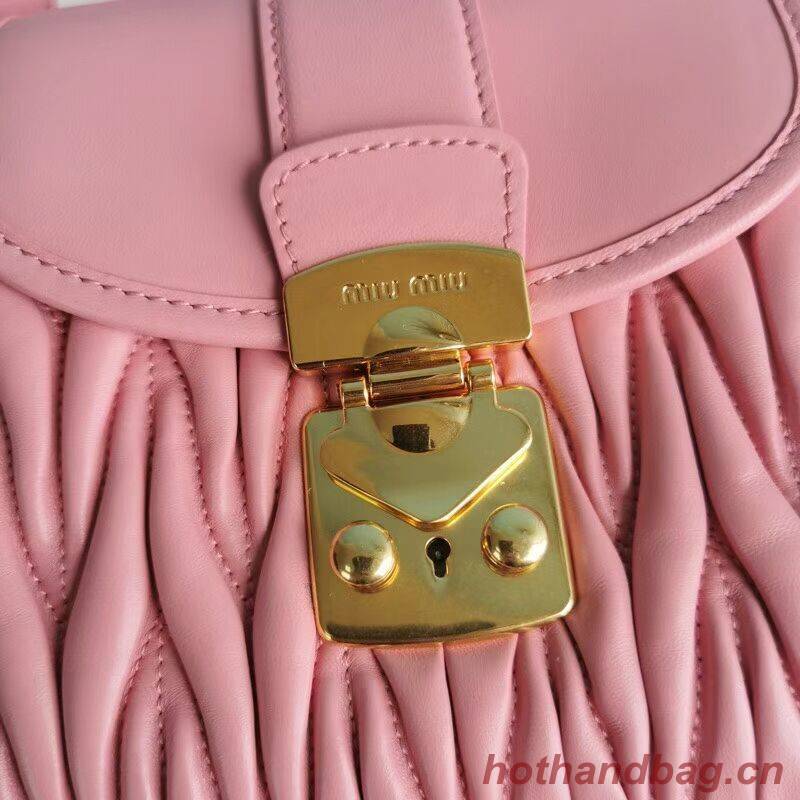 miu miu Matelasse Nappa Leather  Shoulder Bag 5BD188 pink