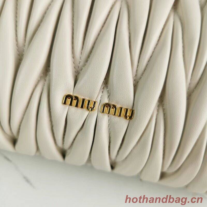 miu miu Matelasse Nappa Leather mini Shoulder Bag 5BD196 white