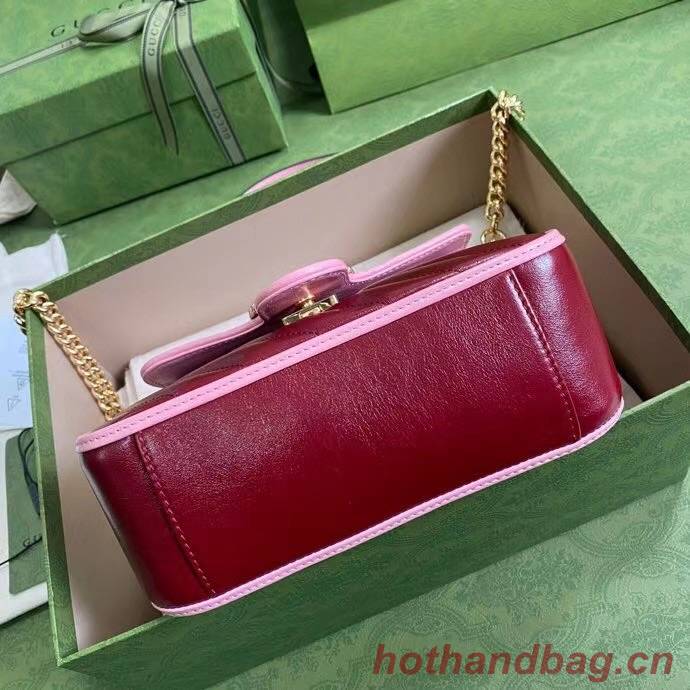 Gucci GG Marmont mini top handle bag 583571 Dark red