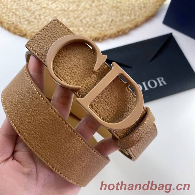 Dior Calf Leather Belt 35MM 2660 apricot