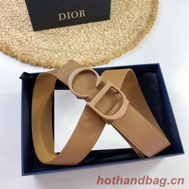 Dior Calf Leather Belt 35MM 2660 apricot