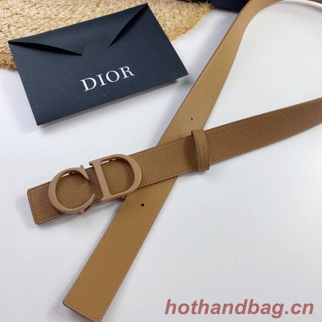 Dior Calf Leather Belt 35MM 2660 apricot