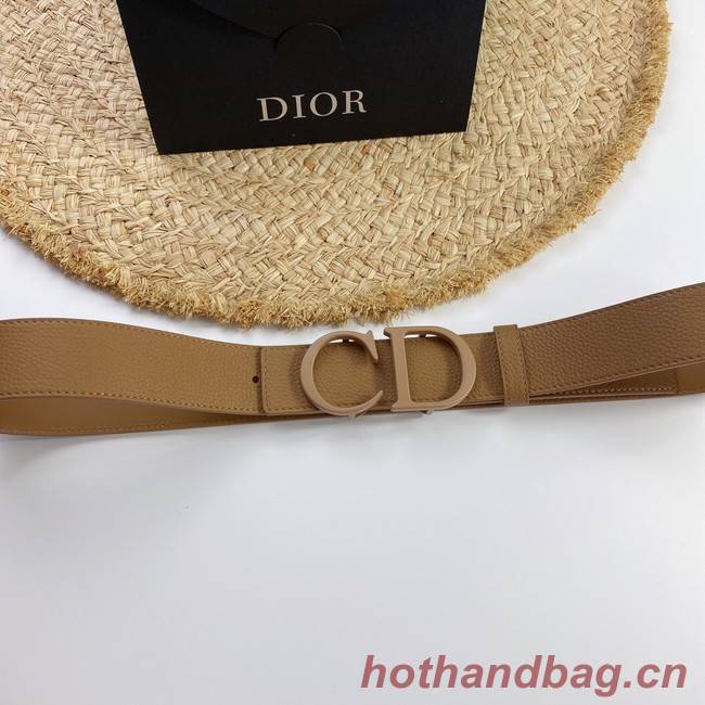 Dior Calf Leather Belt 35MM 2660 apricot