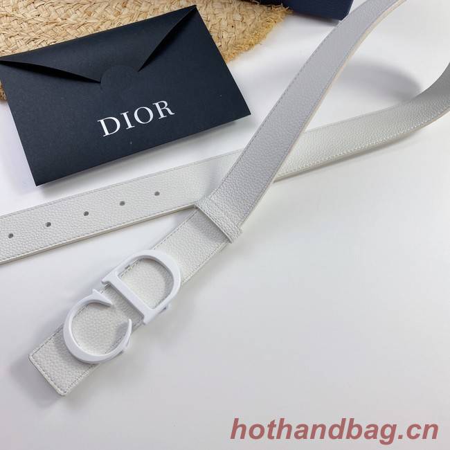 Dior Calf Leather Belt 35MM 2660 white