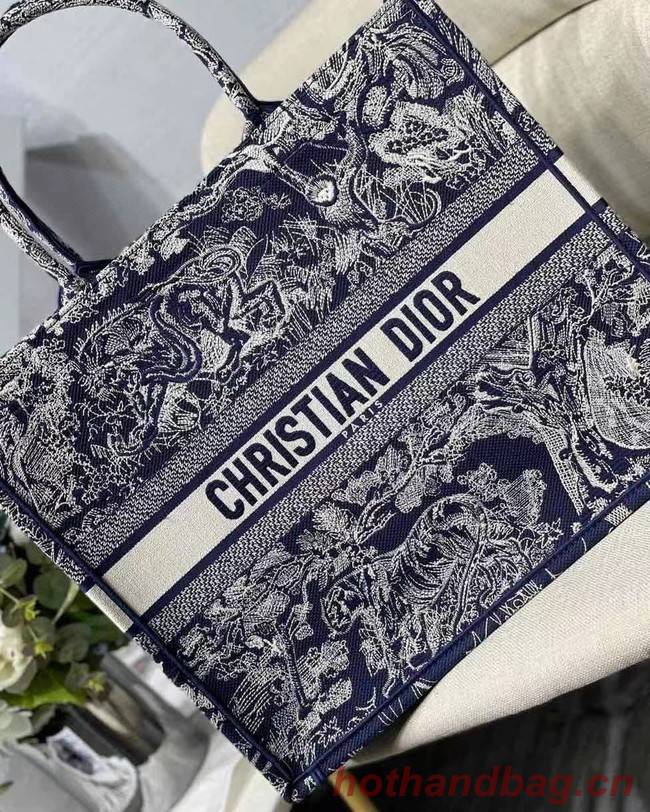 DIOR BOOK TOTE Blue Toile de Jouy Reverse Embroidery M1286ZR