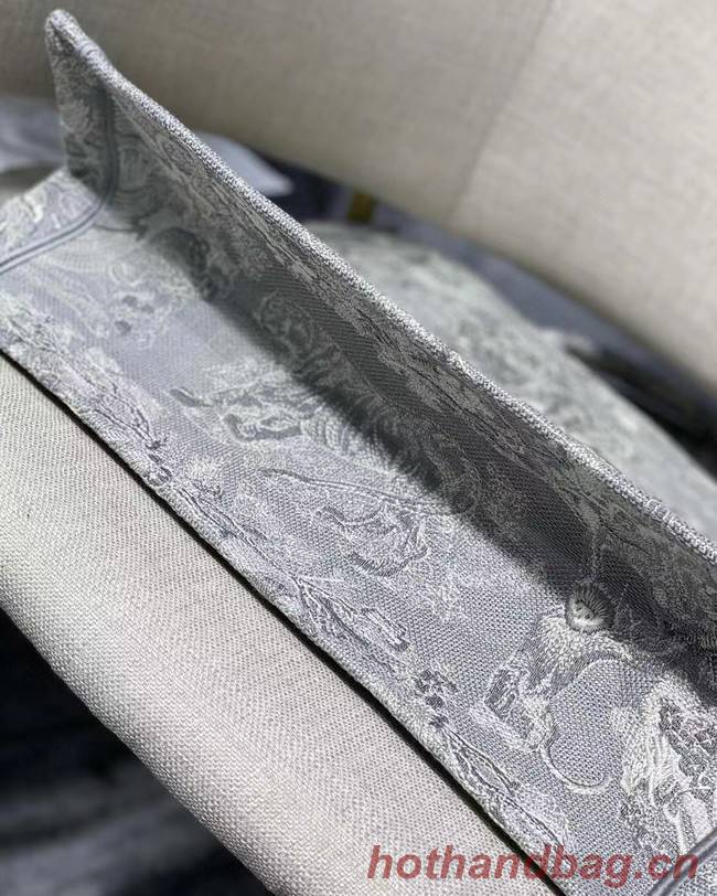 DIOR BOOK TOTE Gray Toile de Jouy Reverse Embroidery M1286ZR