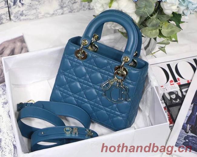 LADY DIOR MY ABCDIOR BAG Cannage Lambskin M0538O blue