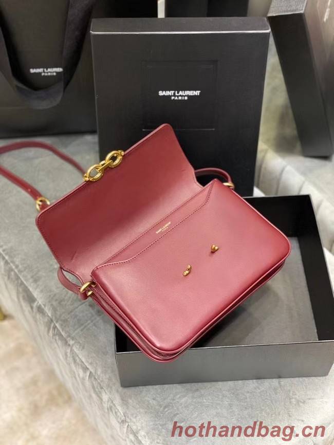 YSL LE MAILLON SATCHEL IN SMOOTH LEATHER 6497952 Burgundy