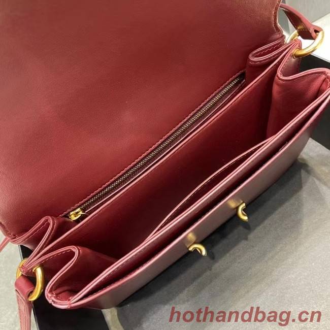 YSL LE MAILLON SATCHEL IN SMOOTH LEATHER 6497952 Burgundy