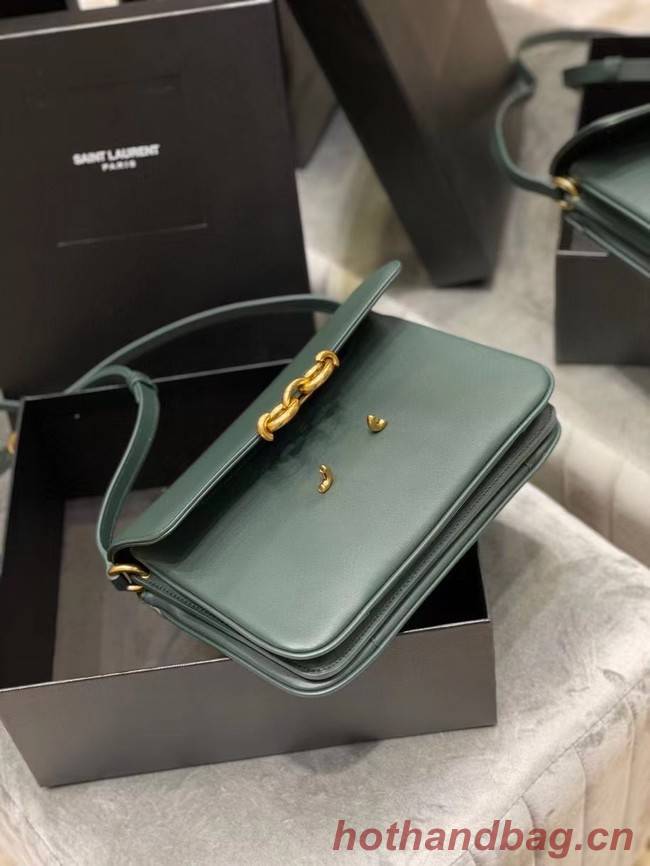 YSL LE MAILLON SATCHEL IN SMOOTH LEATHER 6497952 blackish green