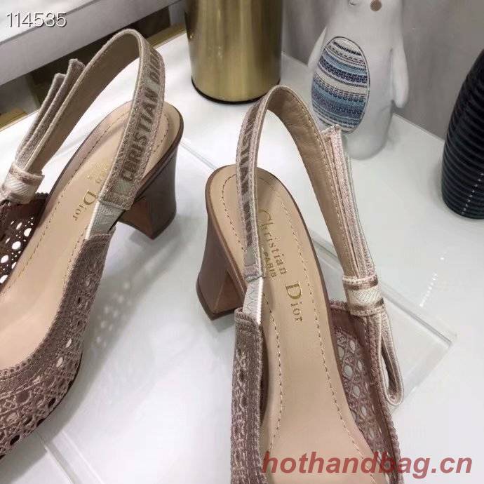 DIOR & MOI SLINGBACK PUMP Mesh Cannage Embroidery Dior777DJ-14