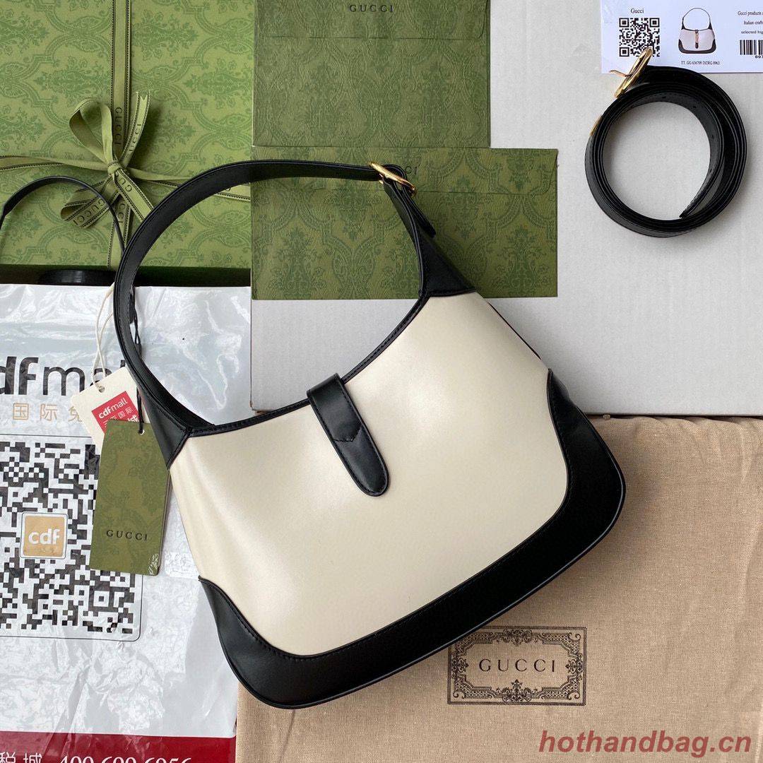 Gucci Vintage Jackie 1961 Original Leather Hobo Bag 636706 White & Black