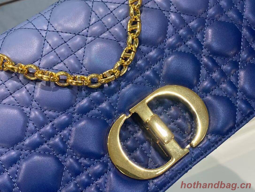 LARGE DIOR CARO BAG Indigo Blue Gradient Cannage Lambskin M9243U